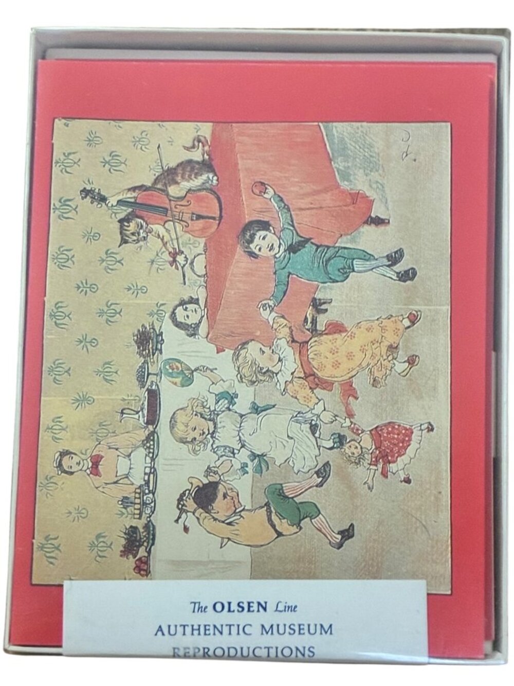 VTG 10-Count Box Notecards Museum Reproductions Olsen Line Hey Diddle Diddle Ran - Picture 2 of 12